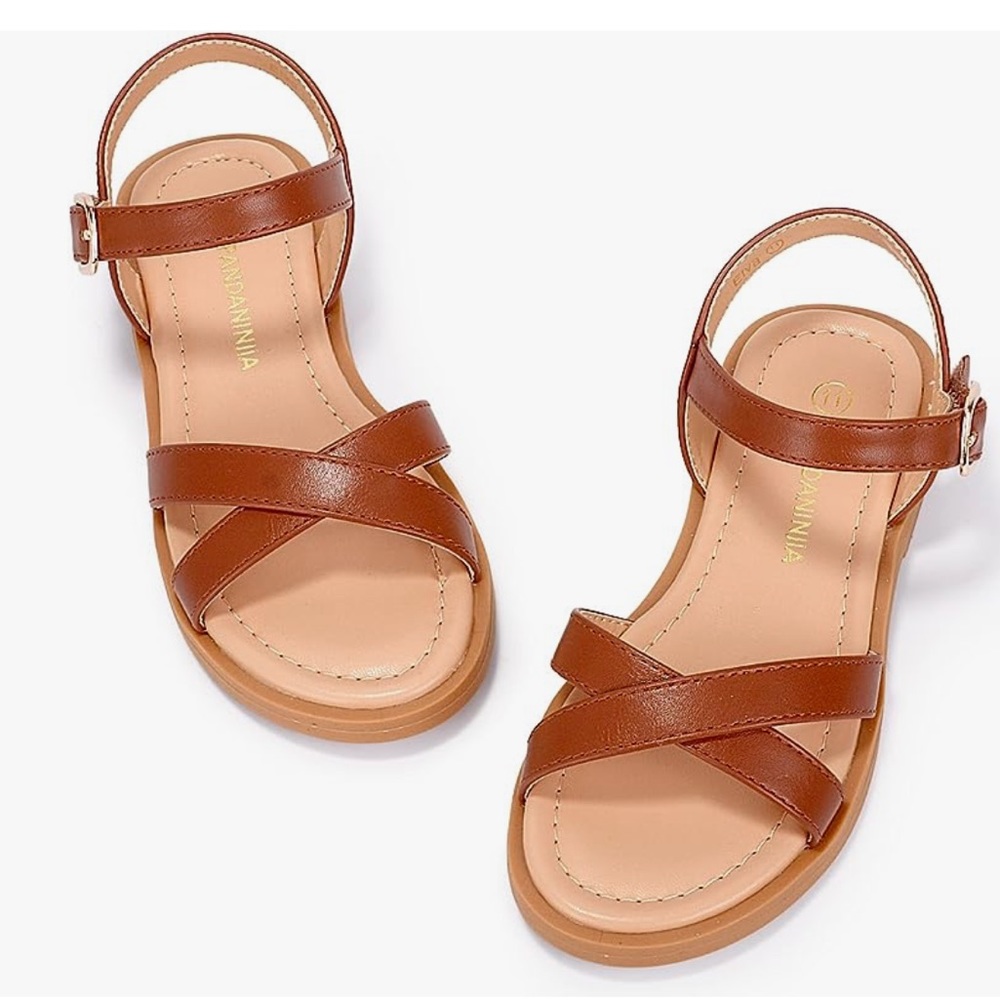 Very Lightly worn. Girls Sandals Open Toe Cute Flats Dress Sandals. Size 13